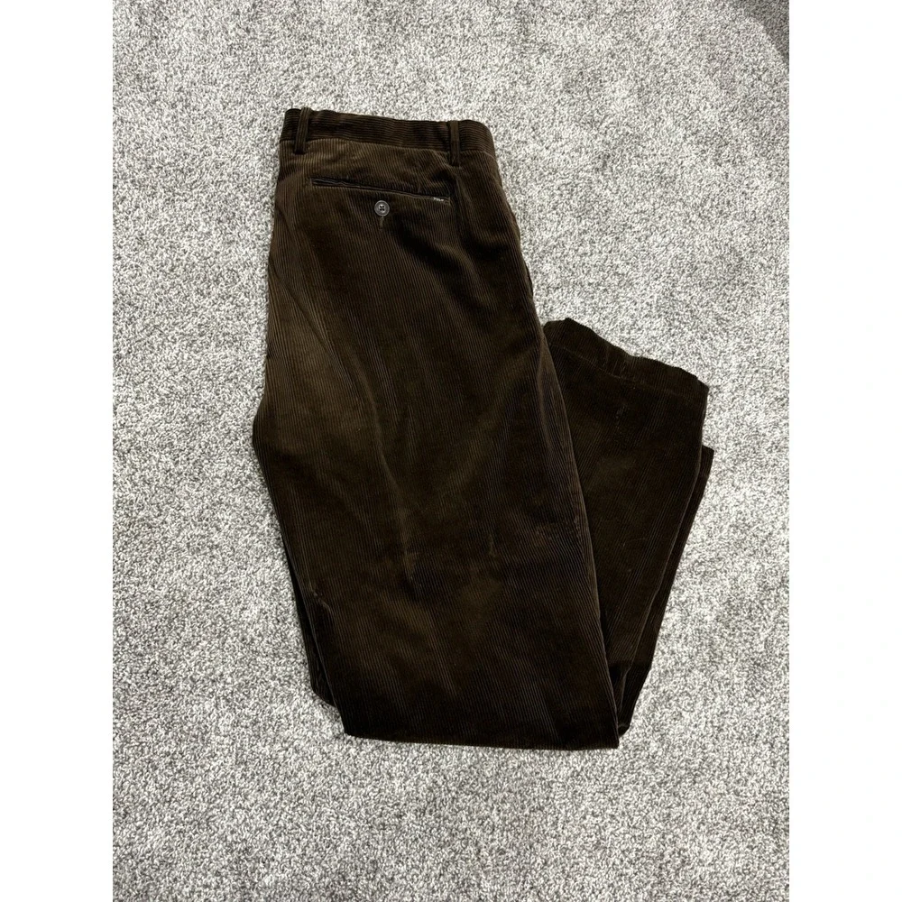 Polo Ralph‎ Lauren Corduroy Pants 34x30 Brown Stretch Classic Fit Straight Leg